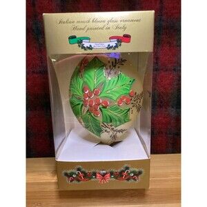 Glass Ornament Bellagio Italian Mouth Blown Hand Painted in Italy New In Box